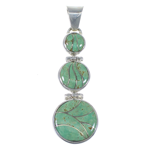 Southwest Turquoise Genuine Sterling Silver Pendant Jewelry CX47323